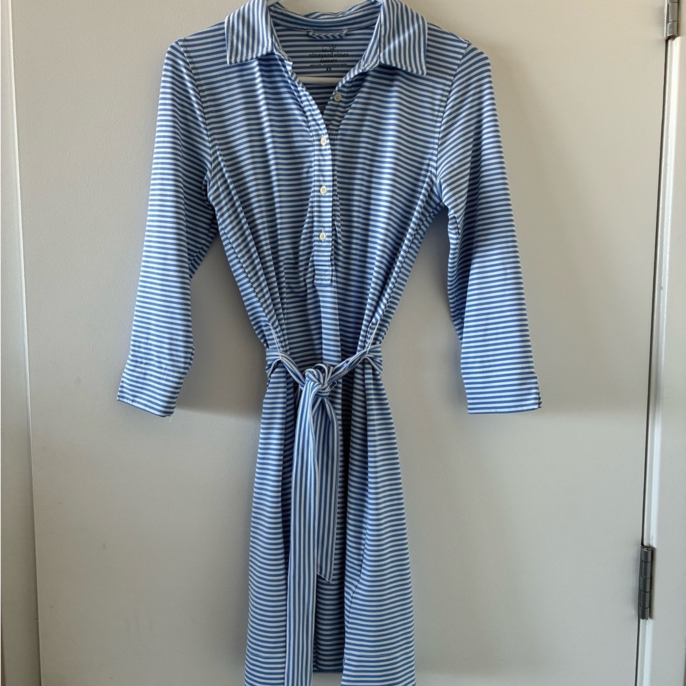 Vineyard Vines Blue and White Striped Shirt